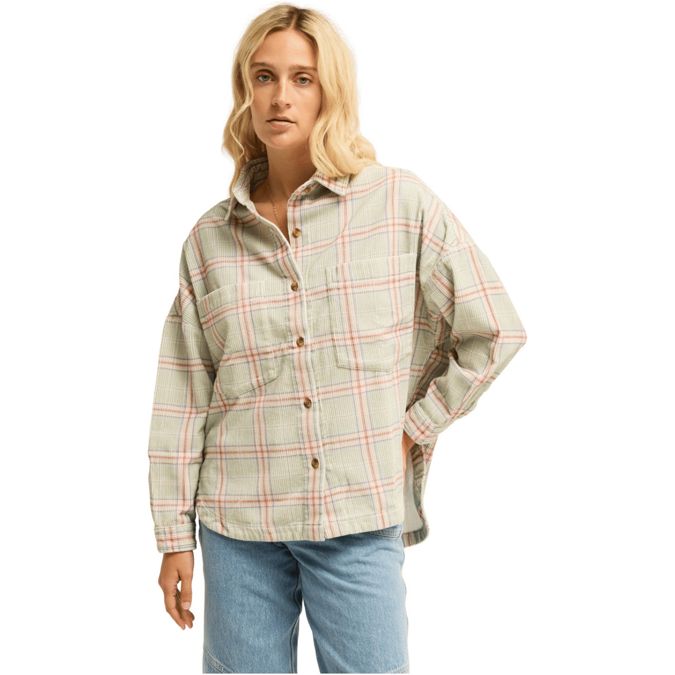 2026 Billabong Womens Stoked On You Overshirt EBJWT00120 - Smoke Green